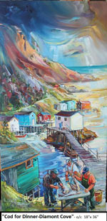 Cod for Dinner-Diamond Cove, Oil on Canvas